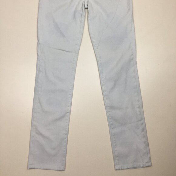 7 FOR ALL MANKIND Very Light Blue The Slim Cigarette 5 Pocket Logo Buttons Jeans - Picture 7 of 16